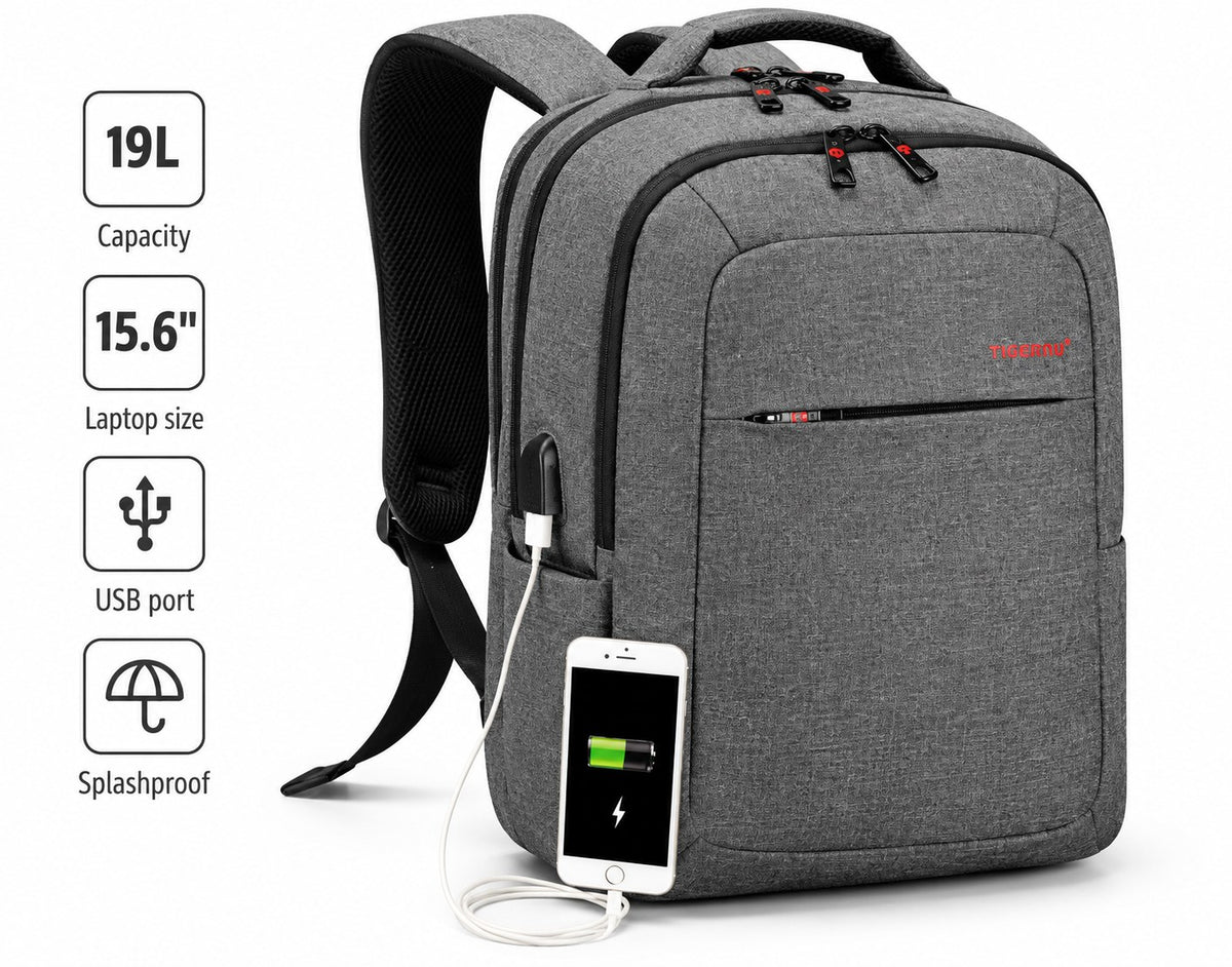 Tigernu Classic Laptop Backpack in Grey