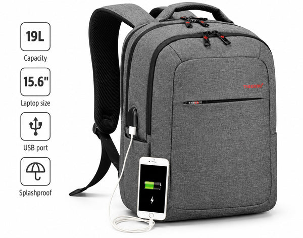 Tigernu Classic Laptop Backpack in Grey