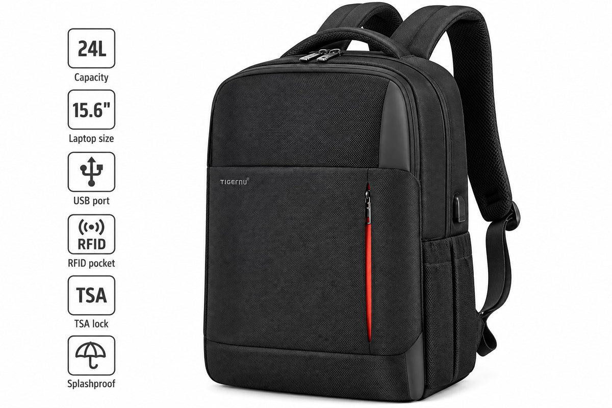 Tigernu Fortis Backpack in Black with red accent