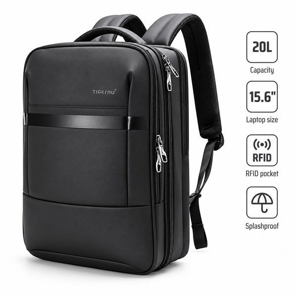 Tigernu Utility Travel Backpack in Black
