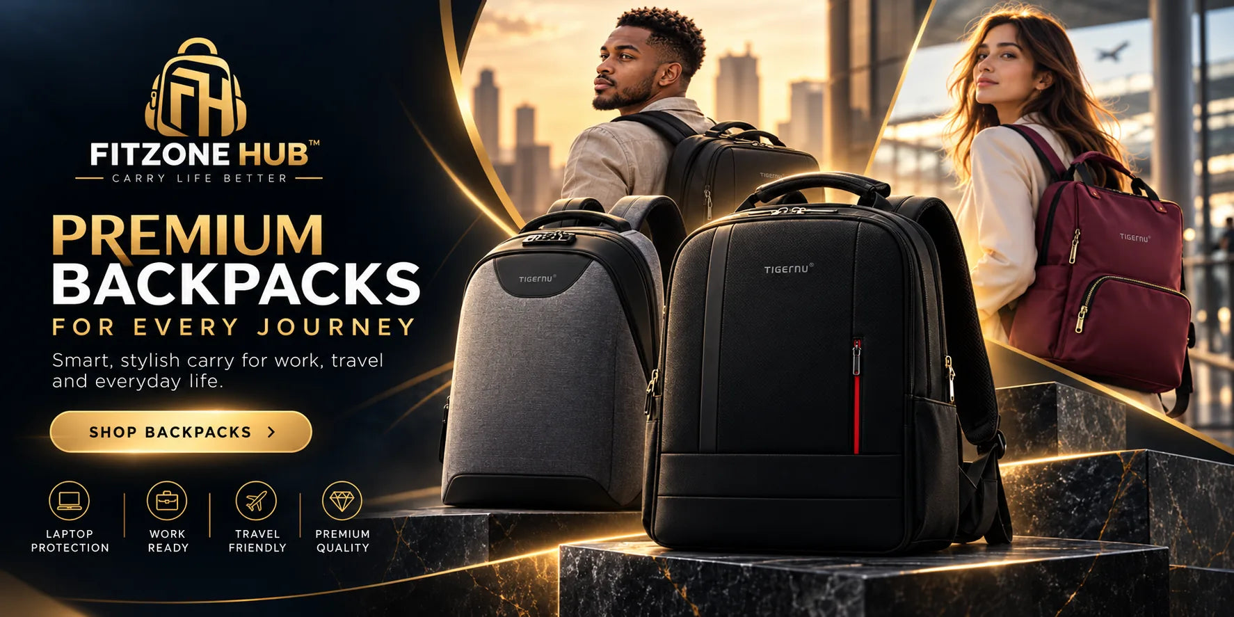 FitZone Hub premium Tigernu backpacks for every journey